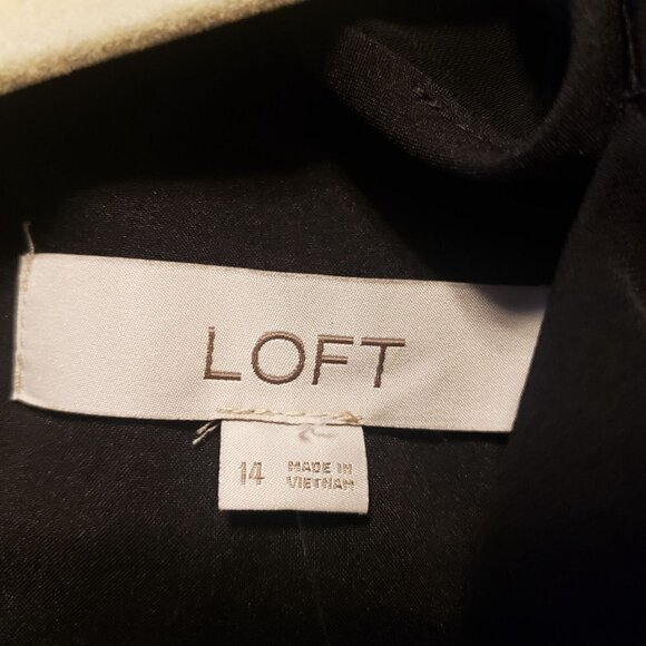 Loft Ruffle sleeve black dress size 14 NWT - Picture 8 of 8